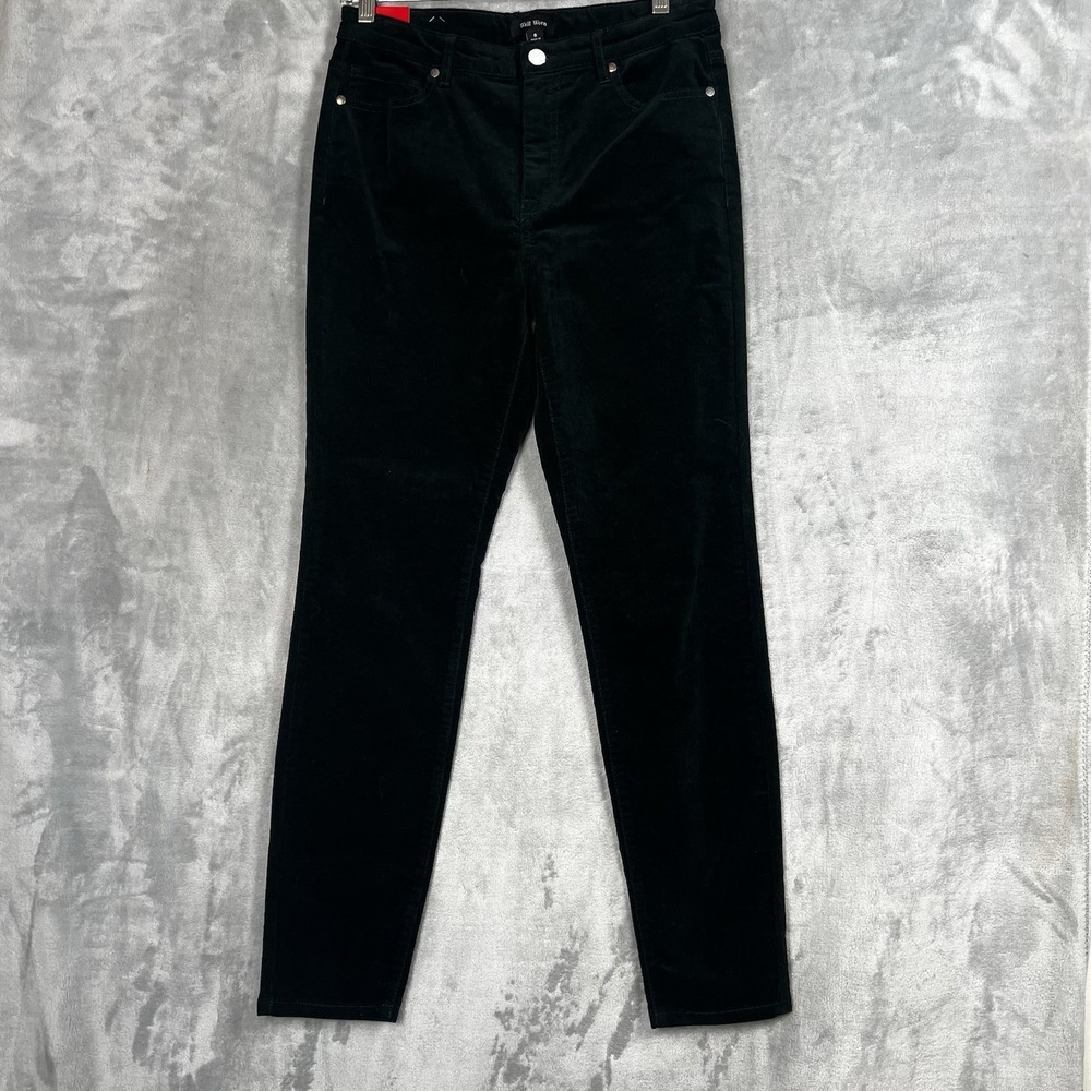 Well Worn Women Pants High Rise Corduroy Size 8 Olive Green Classy Elegant - Picture 3 of 12